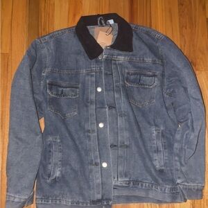 Stussy Blue Denim Jacket with Black Collar
